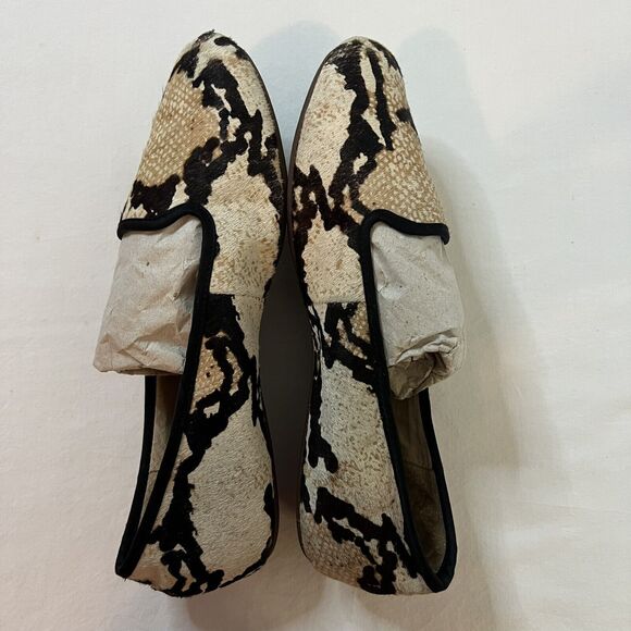 Ugg Ballet Lena Flats Slip On Size 6.5 Lamb Wool Leather Snake Print Cozy Trendy - Picture 6 of 11